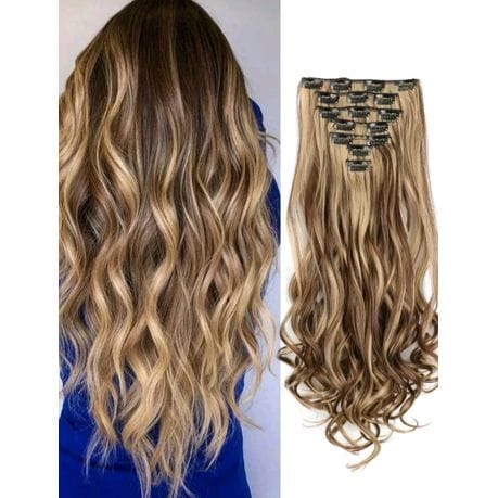 24 Inch Two Tone Blonde Clip In Extension.