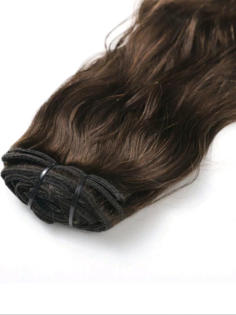 Brown wave clip-in