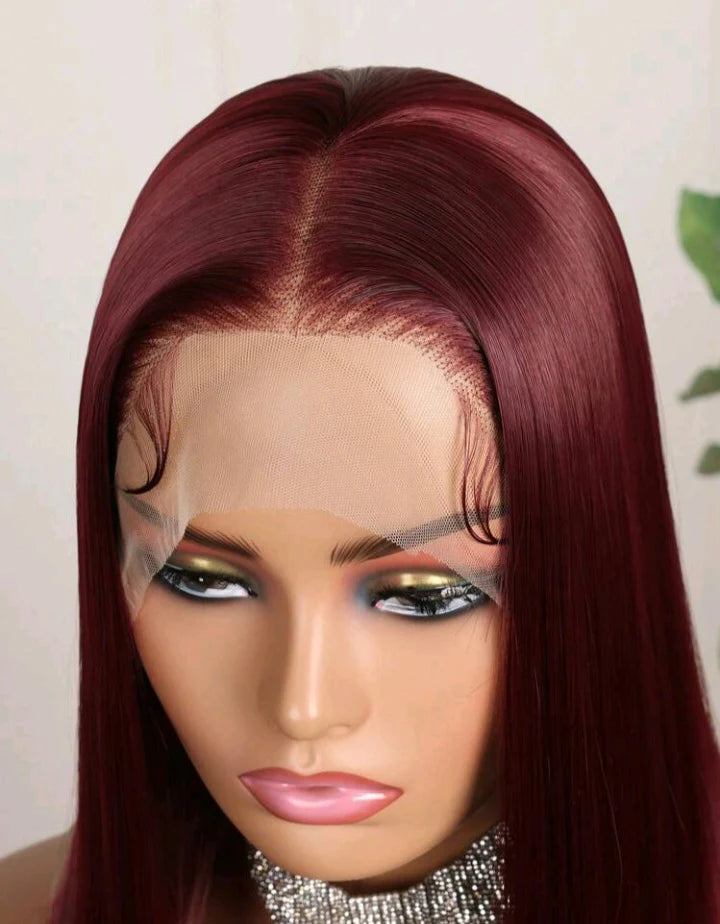 Burgundy Lace Front Wig (human blend) 16 inch
