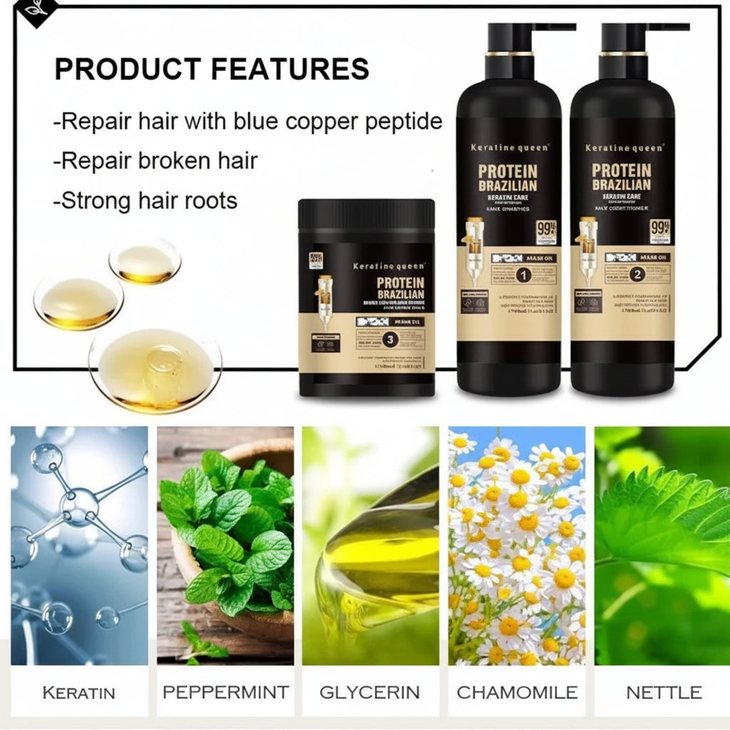 VB Protein Brazilian Keratin Hair Shampoo, Conditioner & Mask Set