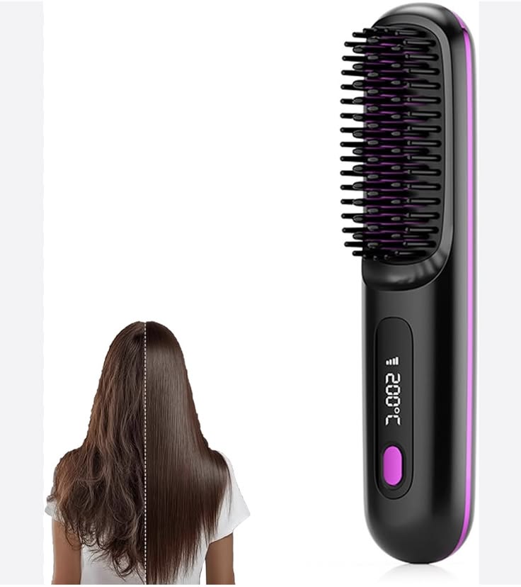 Ionic Portable Heated Straightening Brush with LED Display