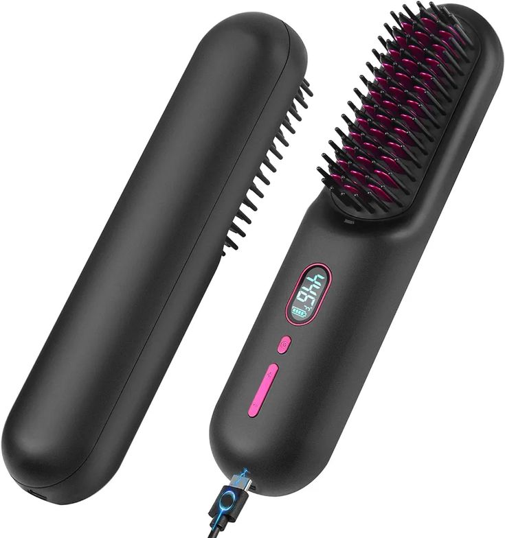 Ionic Portable Heated Straightening Brush with LED Display